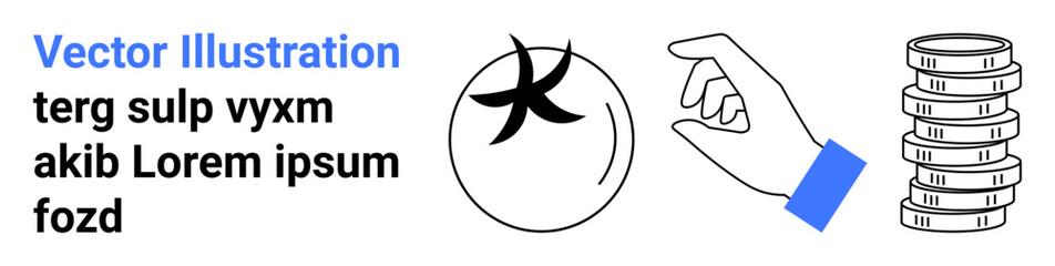 Hand releasing star into transparent bubble beside stack of coins. Ideal for opportunity, investment, success, creativity, business growth, financial strategy, simple landing page