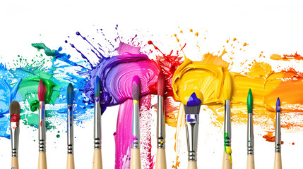 Vibrant Paintbrush Strokes: Colorful Abstract Art Background for Design Projects