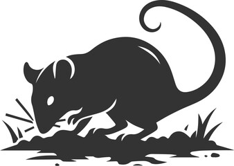 Silhouette of a rat vector