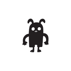 minimal carton funny monster silhouettes
