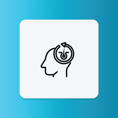 Hair loss treatment icon.  Editable stroke. Vector illustration	
