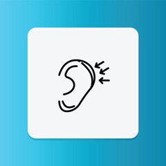 Ear surgery icon.  Editable stroke. Vector illustration	
