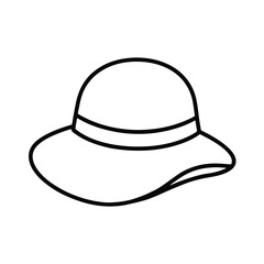 black sun hat isolated on white