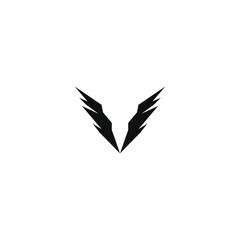 Letter V icon logo flat vector design. wing logo. flying logo symbol. fly, falcon, sign, freedom, logo