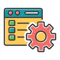 Obraz premium setting silhouette vector style