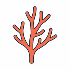 vector illustration of a coral branch