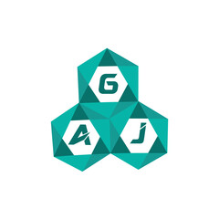 GAJ creative minimalist letter logo. GAJ unique vector initials alphabet letter logo design © Rafi