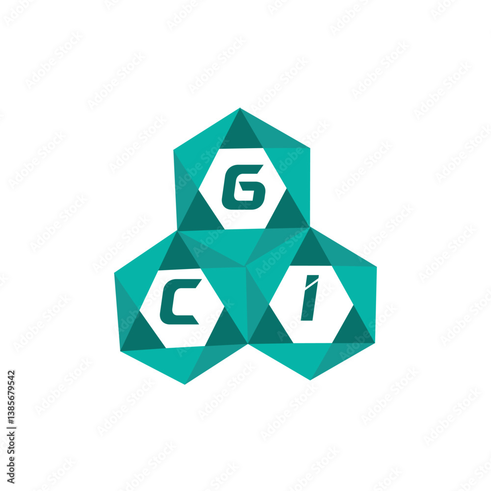 Fototapete gci creative minimalist letter logo. gci unique vector initials alphabet letter logo design