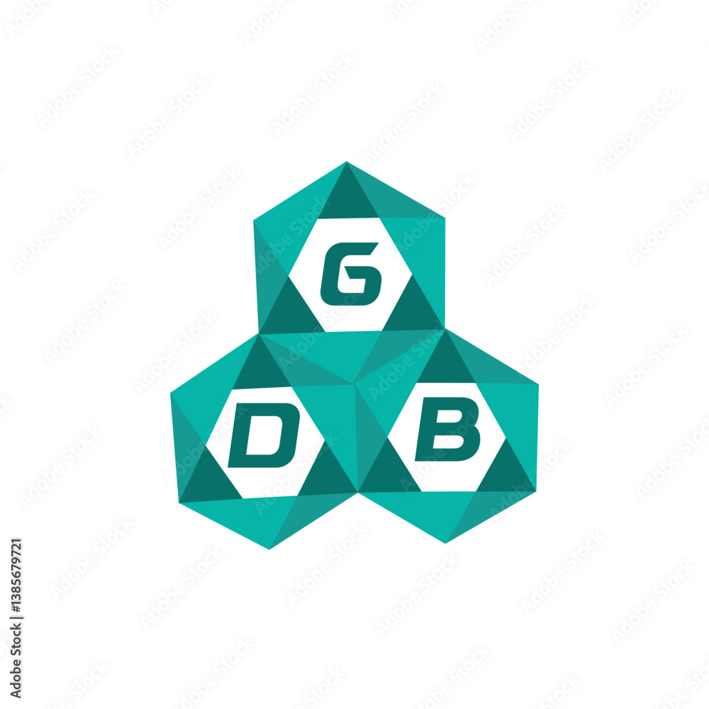 Fototapete gdb creative minimalist letter logo. gdb unique vector initials alphabet letter logo design
