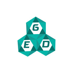 GED creative minimalist letter logo. GED unique vector initials alphabet letter logo design
