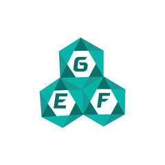 Obraz premium GEF creative minimalist letter logo. GEF unique vector initials alphabet letter logo design