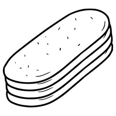 cat tongue cookies illustration hand drawn outline vector