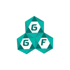 Obraz premium GGF creative minimalist letter logo. GGF unique vector initials alphabet letter logo design