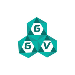 Obraz premium GGV creative minimalist letter logo. GGV unique vector initials alphabet letter logo design