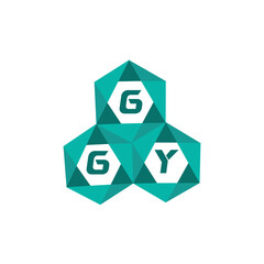 Obraz premium GGY creative minimalist letter logo. GGY unique vector initials alphabet letter logo design