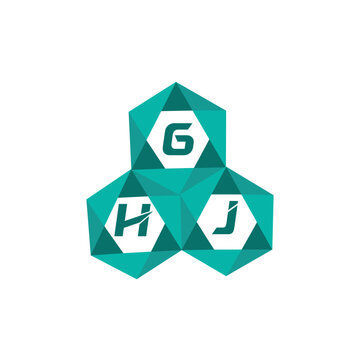 GHJ creative minimalist letter logo. GHJ unique vector initials alphabet letter logo design
