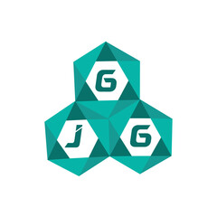 GJG creative minimalist letter logo. GJG unique vector initials alphabet letter logo design