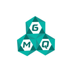 Obraz premium GMQ creative minimalist letter logo. GMQ unique vector initials alphabet letter logo design