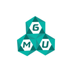 Obraz premium GMU creative minimalist letter logo. GMU unique vector initials alphabet letter logo design