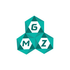 Obraz premium GMZ creative minimalist letter logo. GMZ unique vector initials alphabet letter logo design