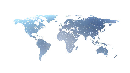 Fototapeta premium World map and continents from dots on white background