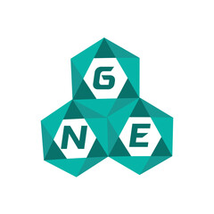 GNE creative minimalist letter logo. GNE unique vector initials alphabet letter logo design