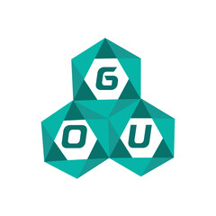 GOU creative minimalist letter logo. GOU unique vector initials alphabet letter logo design