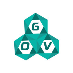 GOV creative minimalist letter logo. GOV unique vector initials alphabet letter logo design