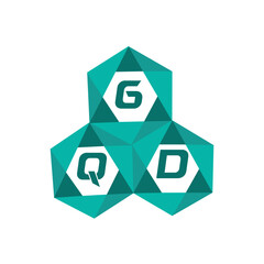 GQD creative minimalist letter logo. GQD unique vector initials alphabet letter logo design