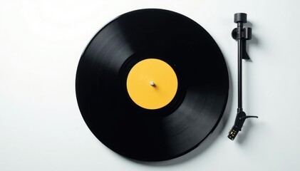 Turntable vinyl record on white background Needle down, playing , hip hop, white, record