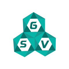 Fototapeta premium GSV creative minimalist letter logo. GSV unique vector initials alphabet letter logo design