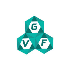 GVF creative minimalist letter logo. GVF unique vector initials alphabet letter logo design