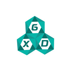 Fototapeta premium GXD creative minimalist letter logo. GXD unique vector initials alphabet letter logo design