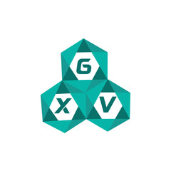 Obraz premium GXV creative minimalist letter logo. GXV unique vector initials alphabet letter logo design