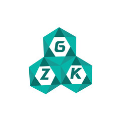Obraz premium GZK creative minimalist letter logo. GZK unique vector initials alphabet letter logo design