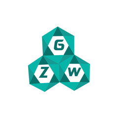 Obraz premium GZW creative minimalist letter logo. GZW unique vector initials alphabet letter logo design