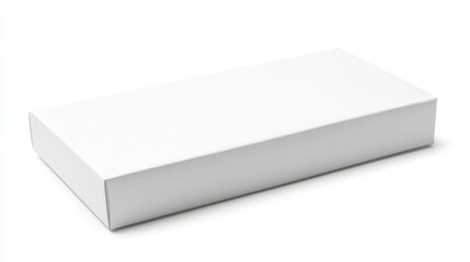 Fototapeta premium Wide White Cardboard Box Template for Food Delivery in Business Design