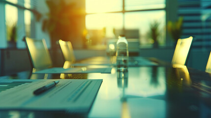 A team discussing quarterly goals and targets in a conference room. stock image, hd quality, natural look, blog post, finance