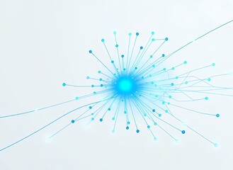 Obraz premium Digital Network Concept with Blue and White Dots