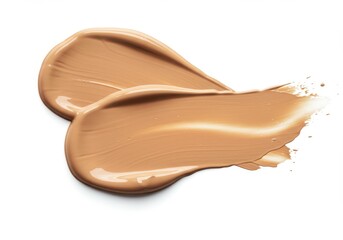 Smeared makeup foundation creamy texture isolated white background