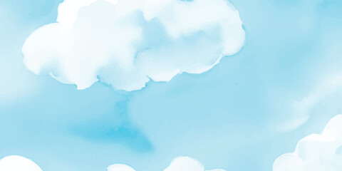 Soft Sky Blue Watercolor Gently Blends with Wet White Paper to Create a Dreamy, Tranquil Scene, Where Fluid Brush Strokes and Subtle Textures Evoke the Calmness of a Peaceful Dream.