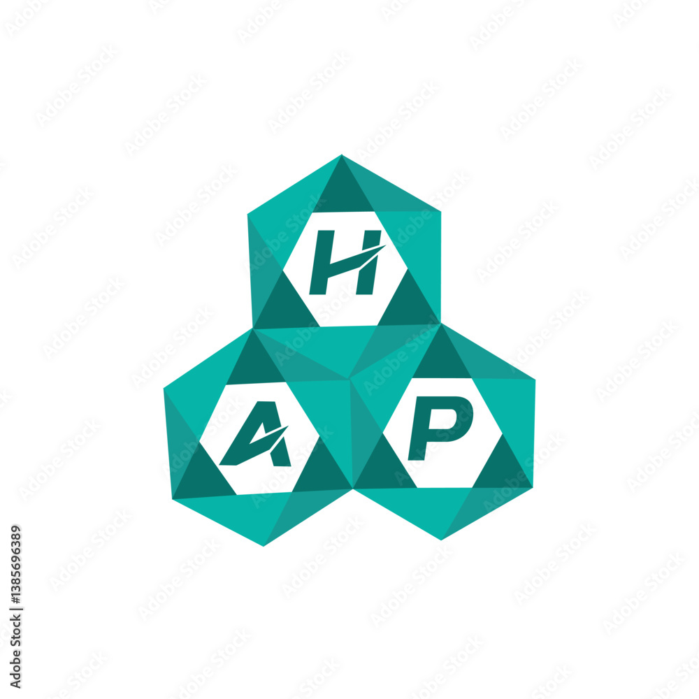 Fototapete hap creative minimalist letter logo. hap unique vector initials alphabet letter logo design
