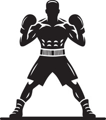 Fototapeta premium boxing man vector, boxing man illustration, boxing man logo vector, boxing man silhouette vector full body
