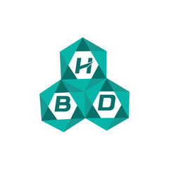 HBD creative minimalist letter logo. HBD unique vector initials alphabet letter logo design