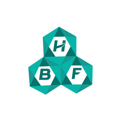 Fototapeta premium HBF creative minimalist letter logo. HBF unique vector initials alphabet letter logo design