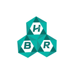 Obraz premium HBR creative minimalist letter logo. HBR unique vector initials alphabet letter logo design