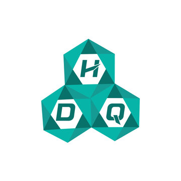 HDQ creative minimalist letter logo. HDQ unique vector initials alphabet letter logo design