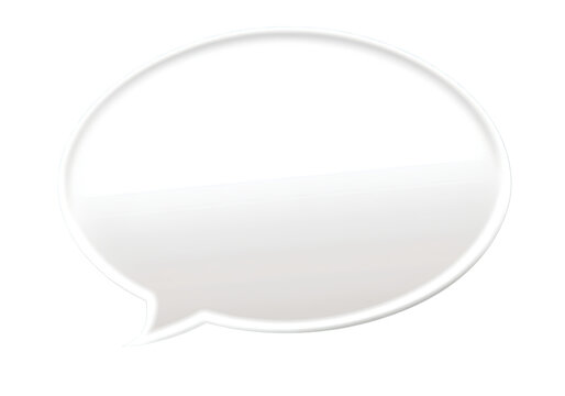 white speech bubble on a transparent background