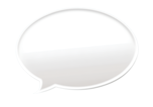 white speech bubble on a transparent background