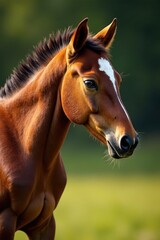 Fototapeta premium Foal nuzzling mare's neck, magic, horse neck